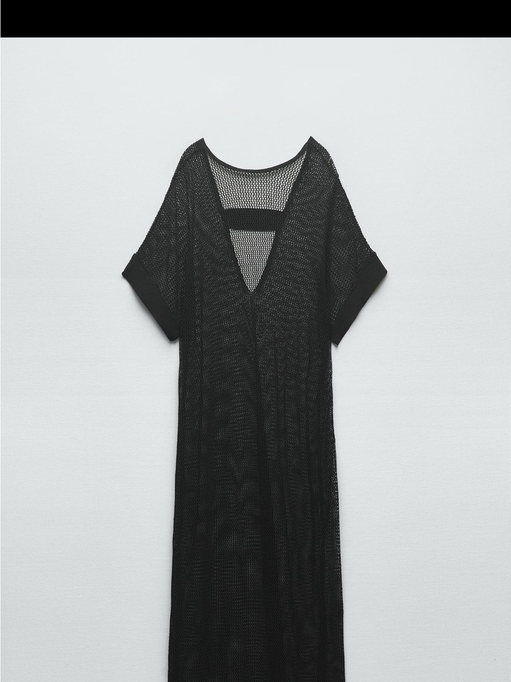 Zara Black Mesh Swim Coverup Maxi